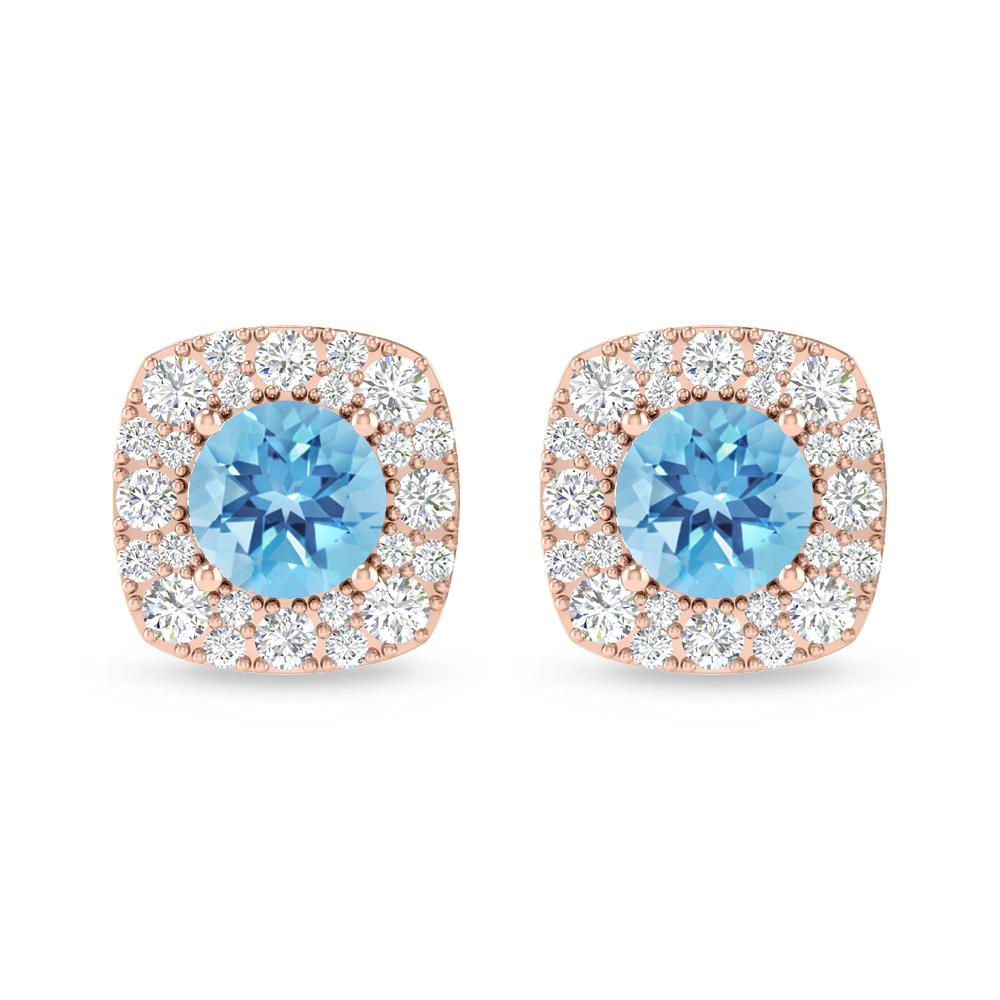 Rose Gold - Blue Topaz