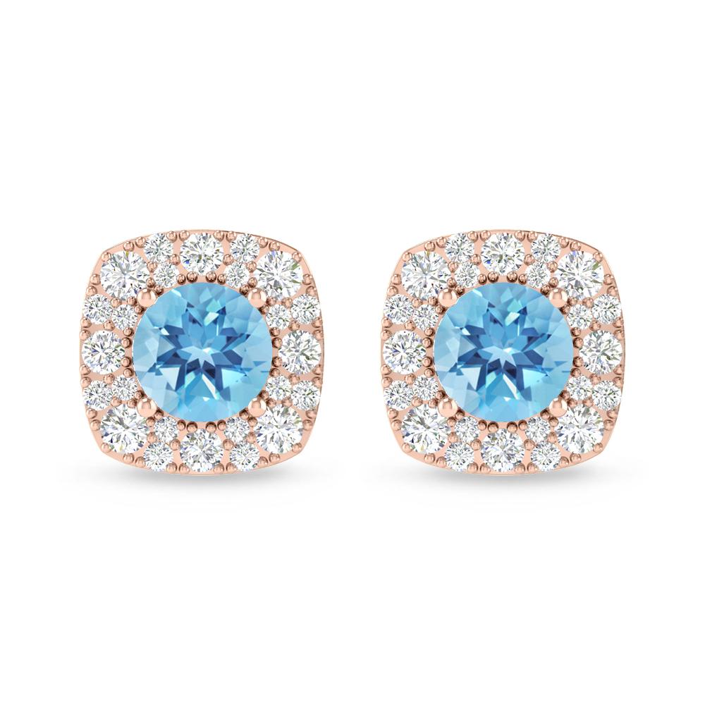 Rose Gold - Blue Topaz