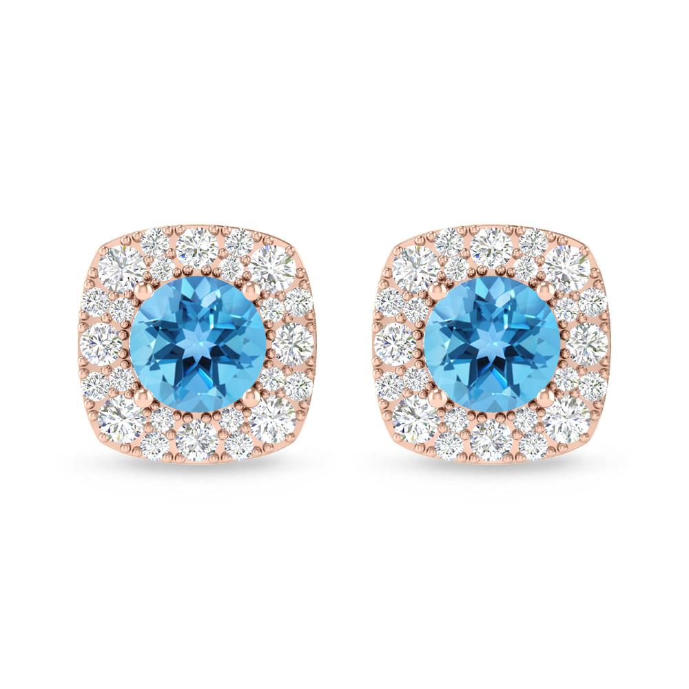 Rose Gold - Blue Topaz