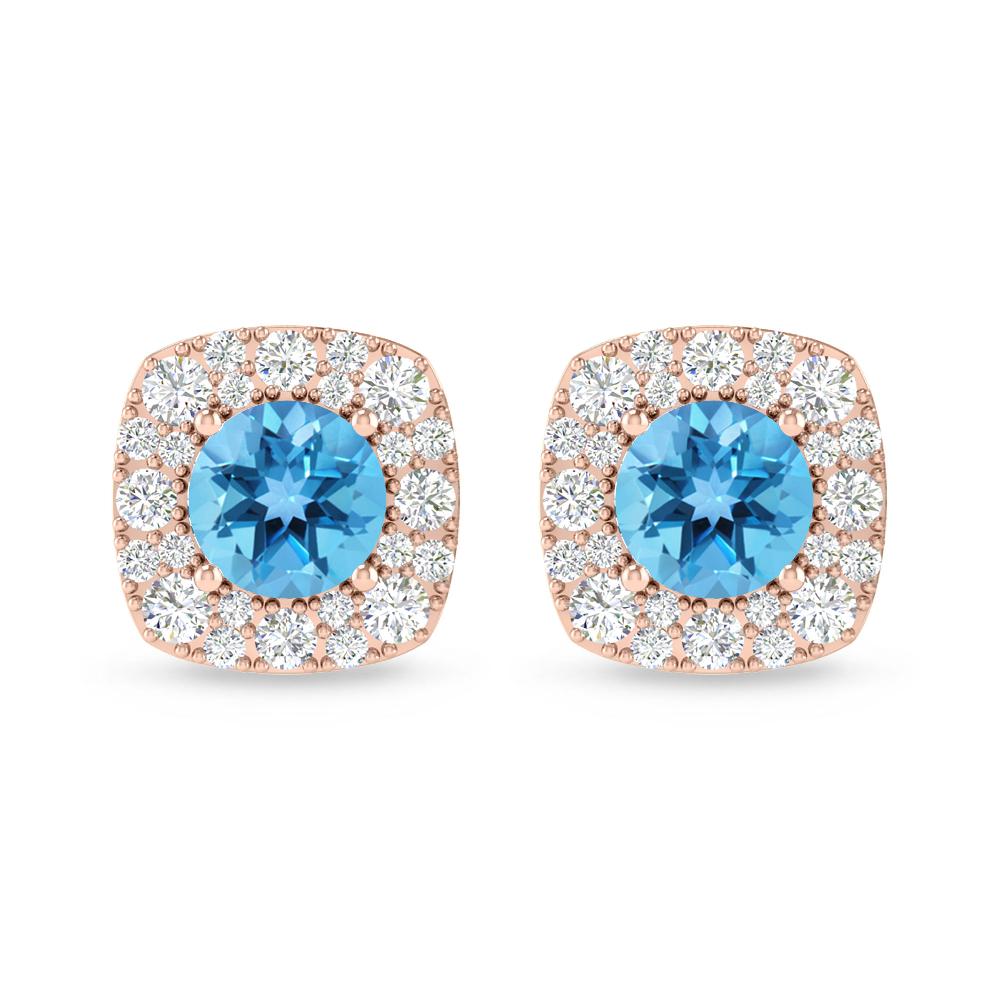 Rose Gold - Blue Topaz