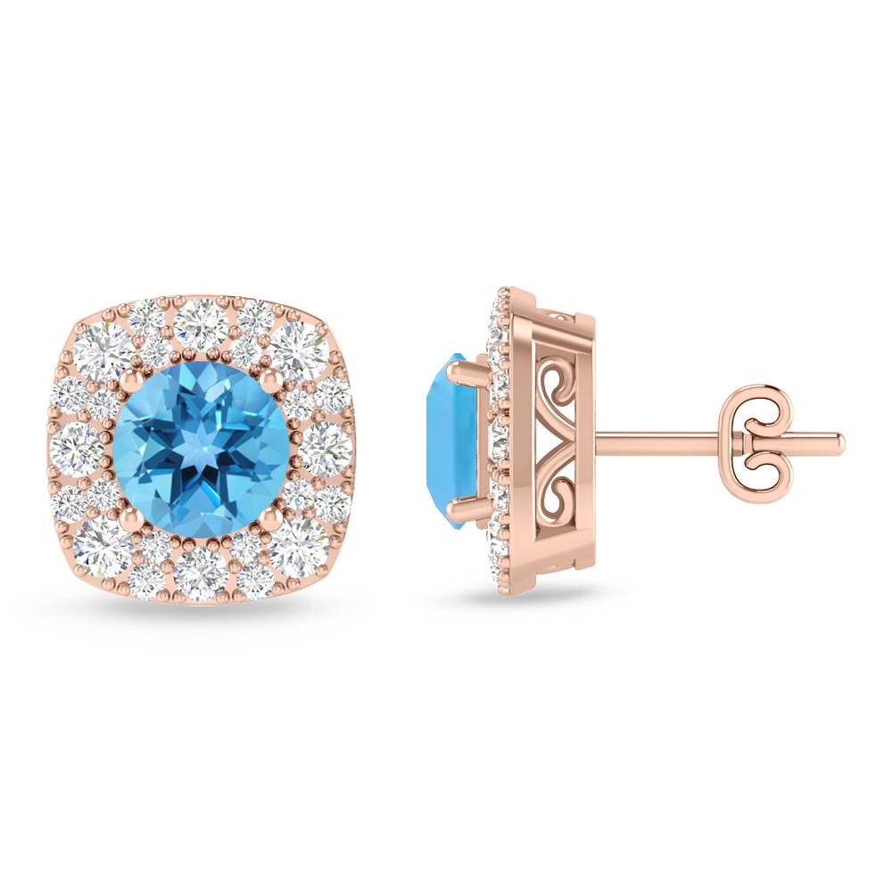 Rose Gold - Blue Topaz