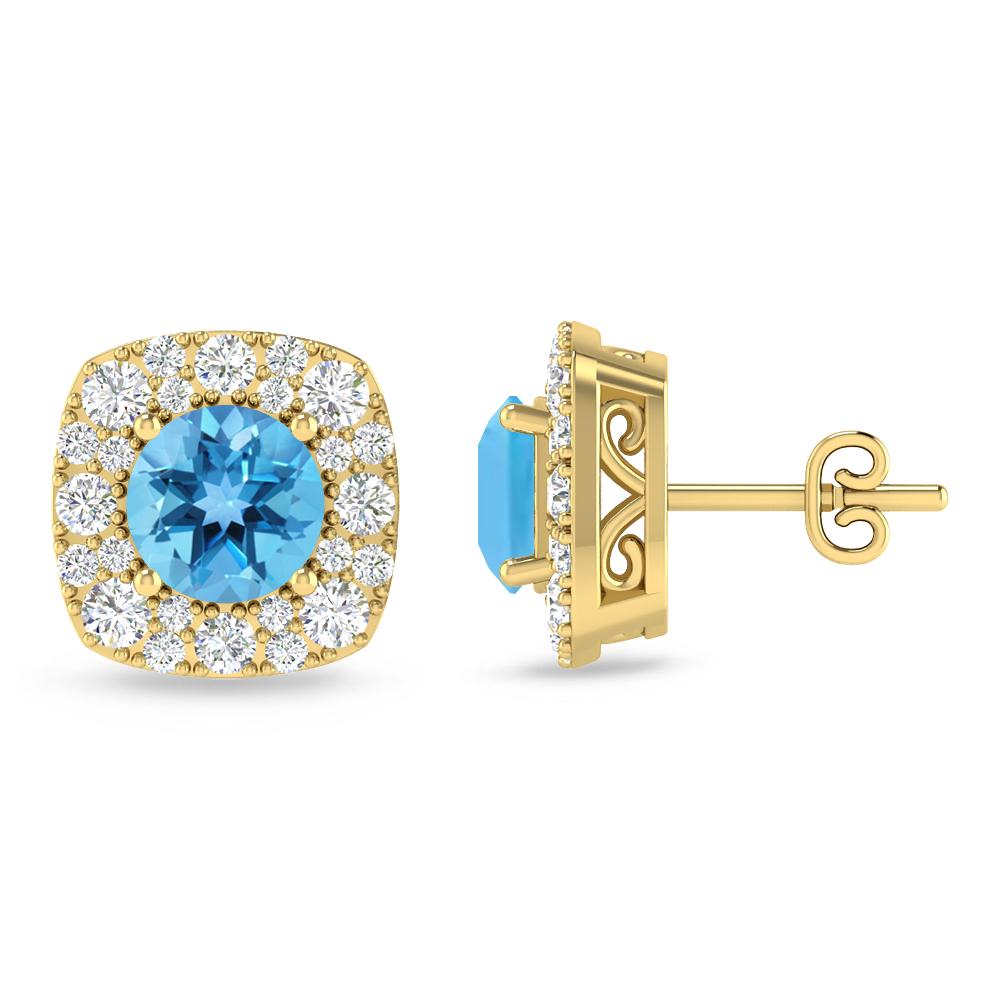 Yellow Gold - Blue Topaz