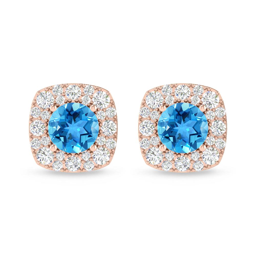 Rose Gold - Blue Topaz