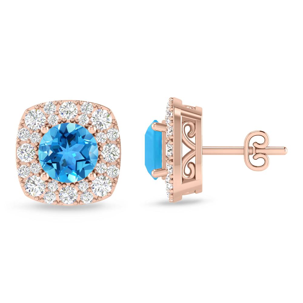 Rose Gold - Blue Topaz