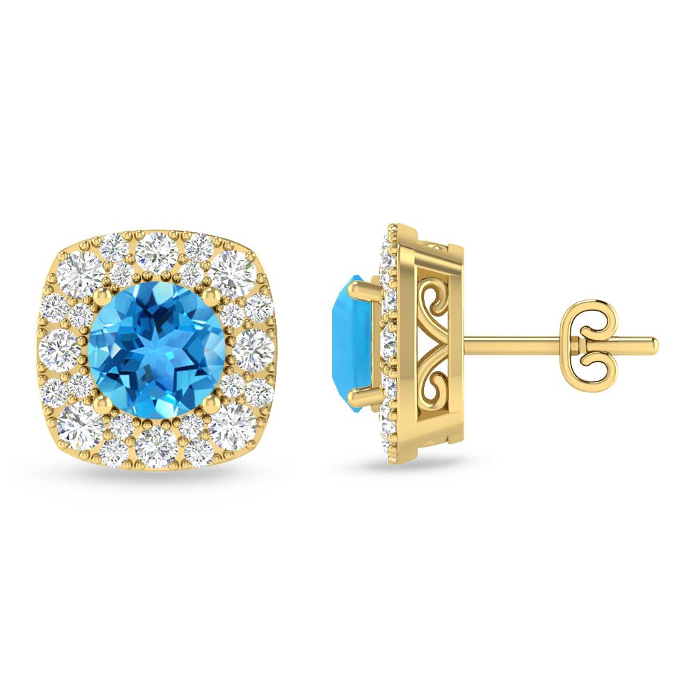 Yellow Gold - Blue Topaz