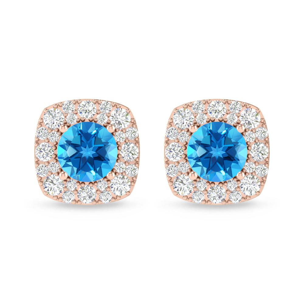 Rose Gold - Blue Topaz