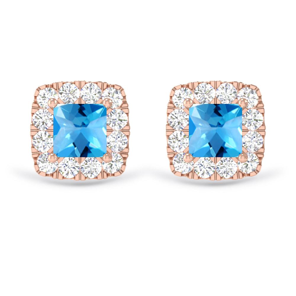 Rose Gold - Blue Topaz