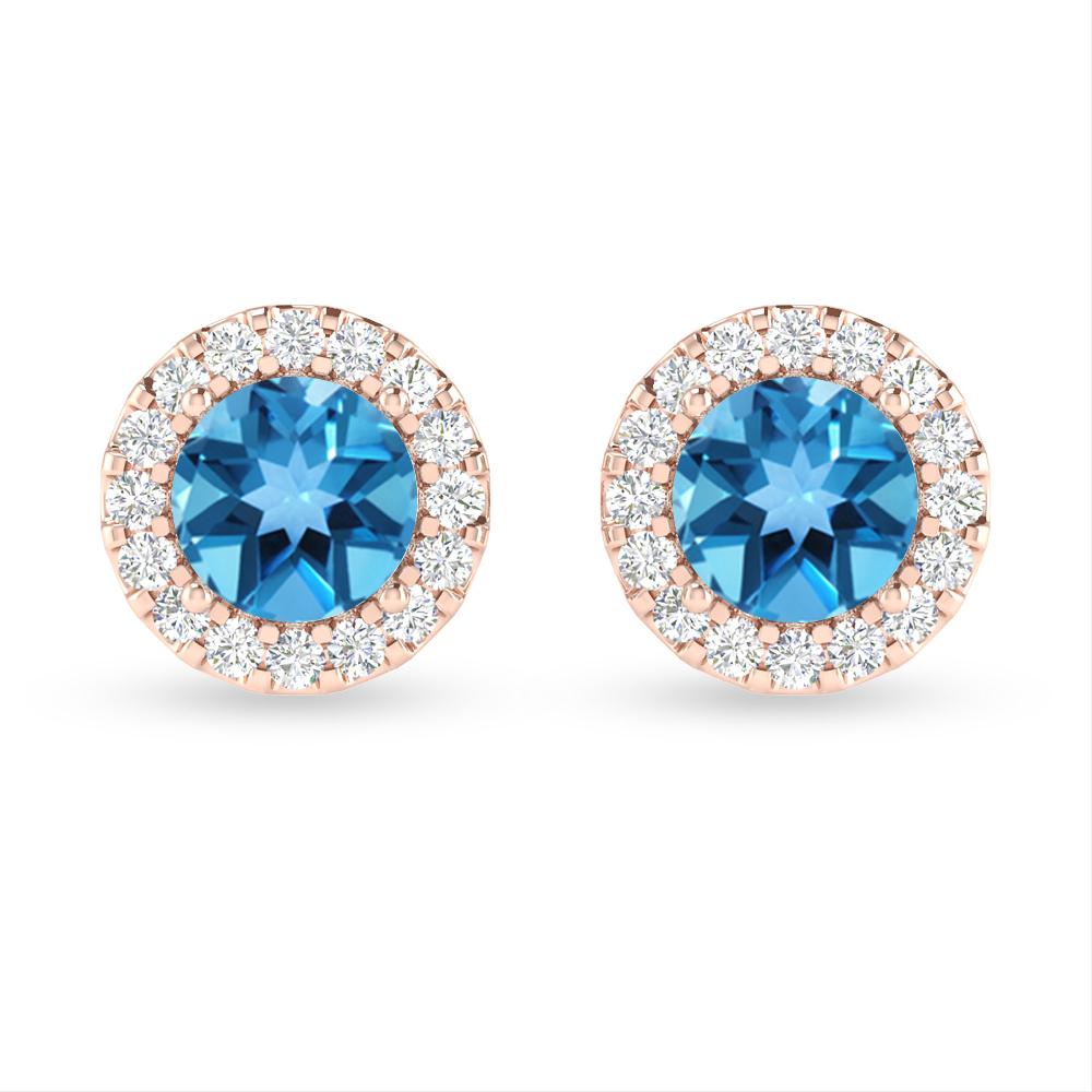 Rose Gold - Blue Topaz