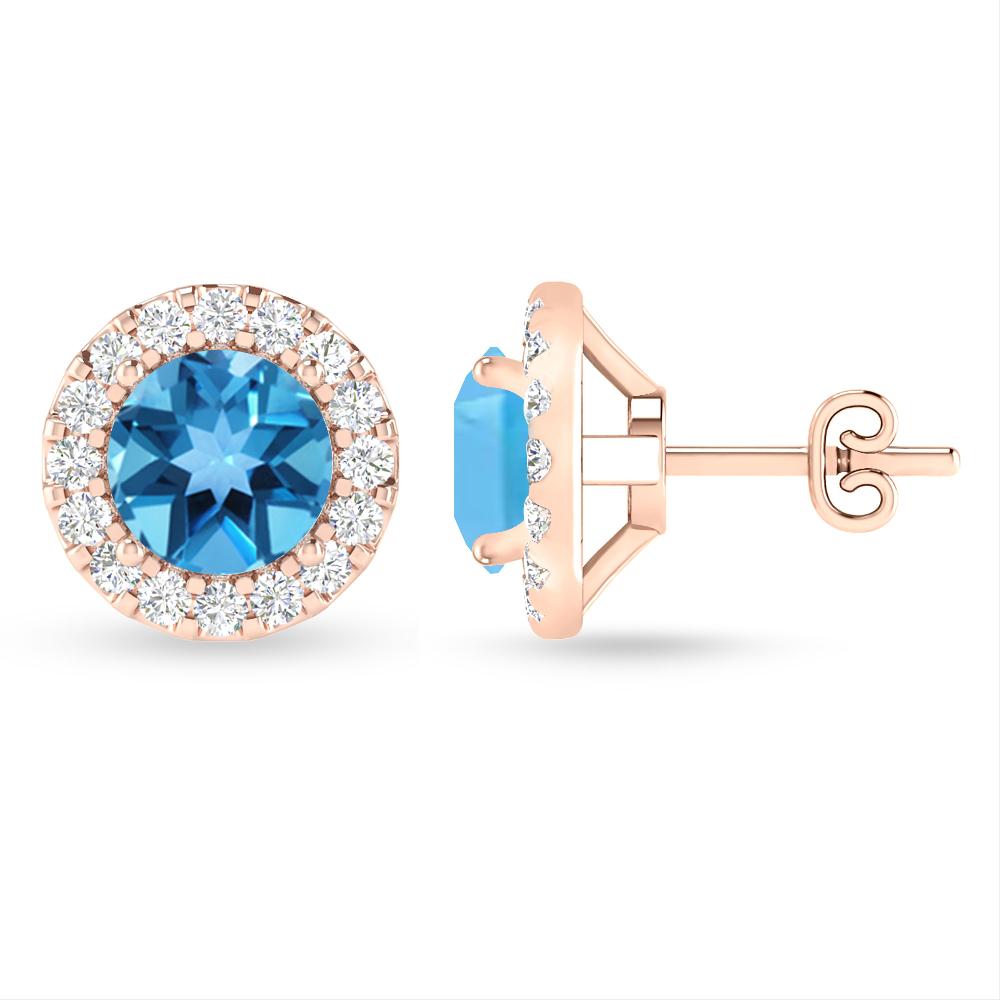 Rose Gold - Blue Topaz