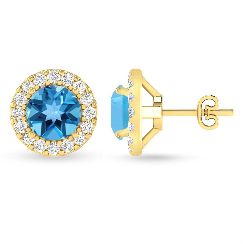 Yellow Gold - Blue Topaz