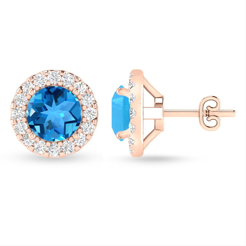 Rose Gold - Blue Topaz