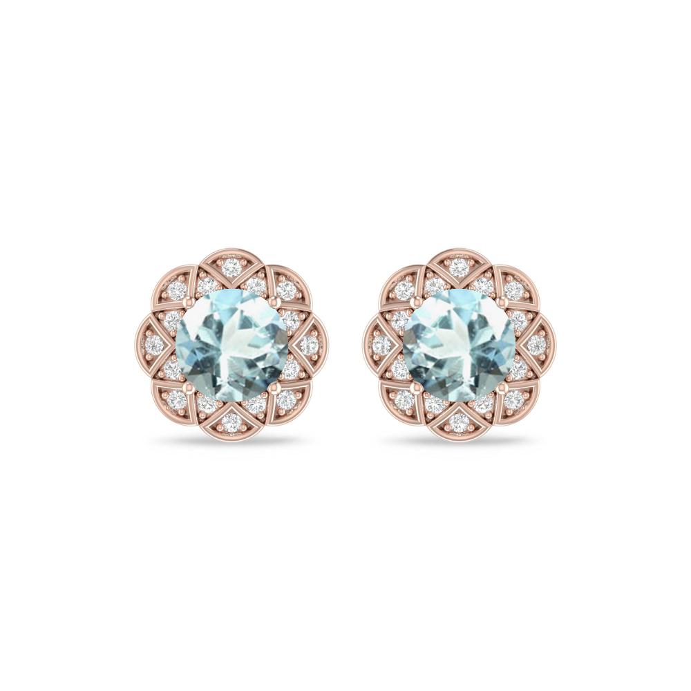 Rose Gold - Aquamarine