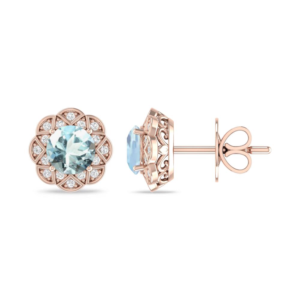 Rose Gold - Aquamarine