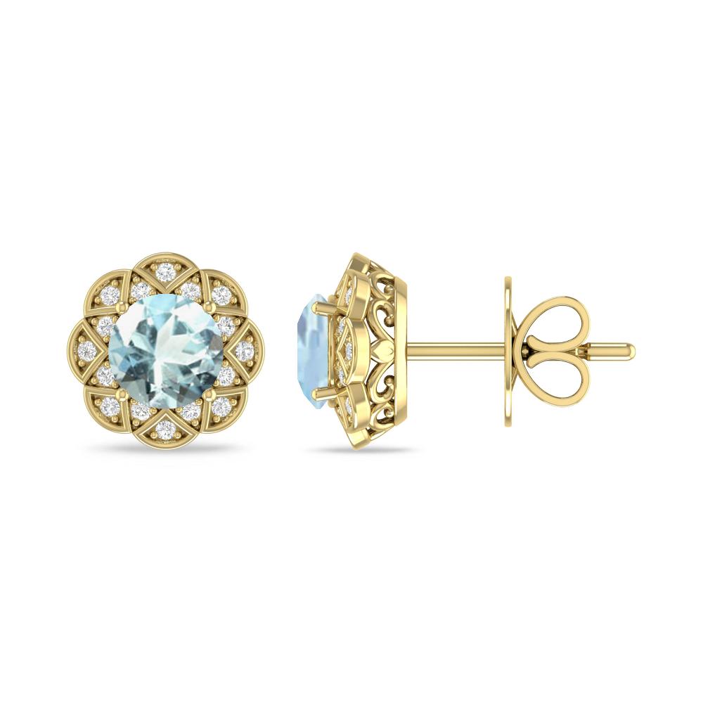 Yellow Gold - Aquamarine
