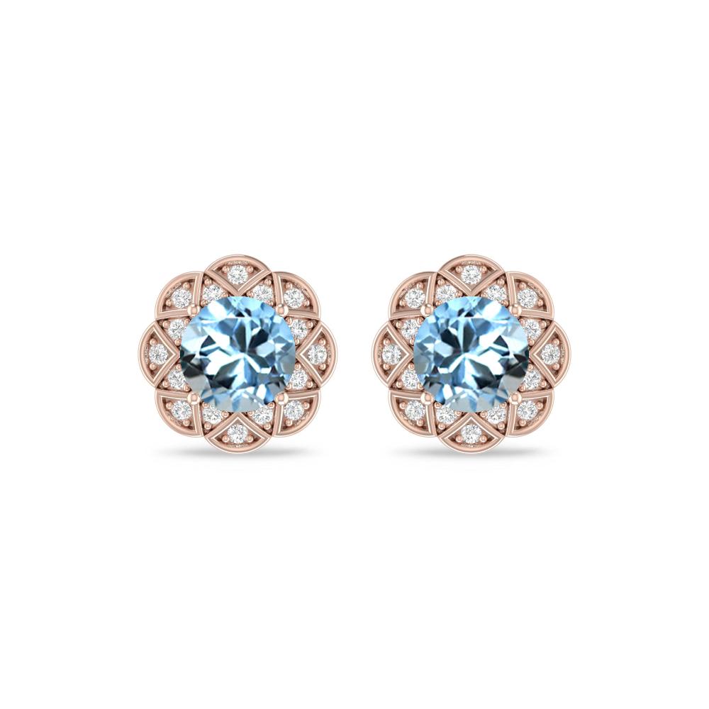 Rose Gold - Aquamarine
