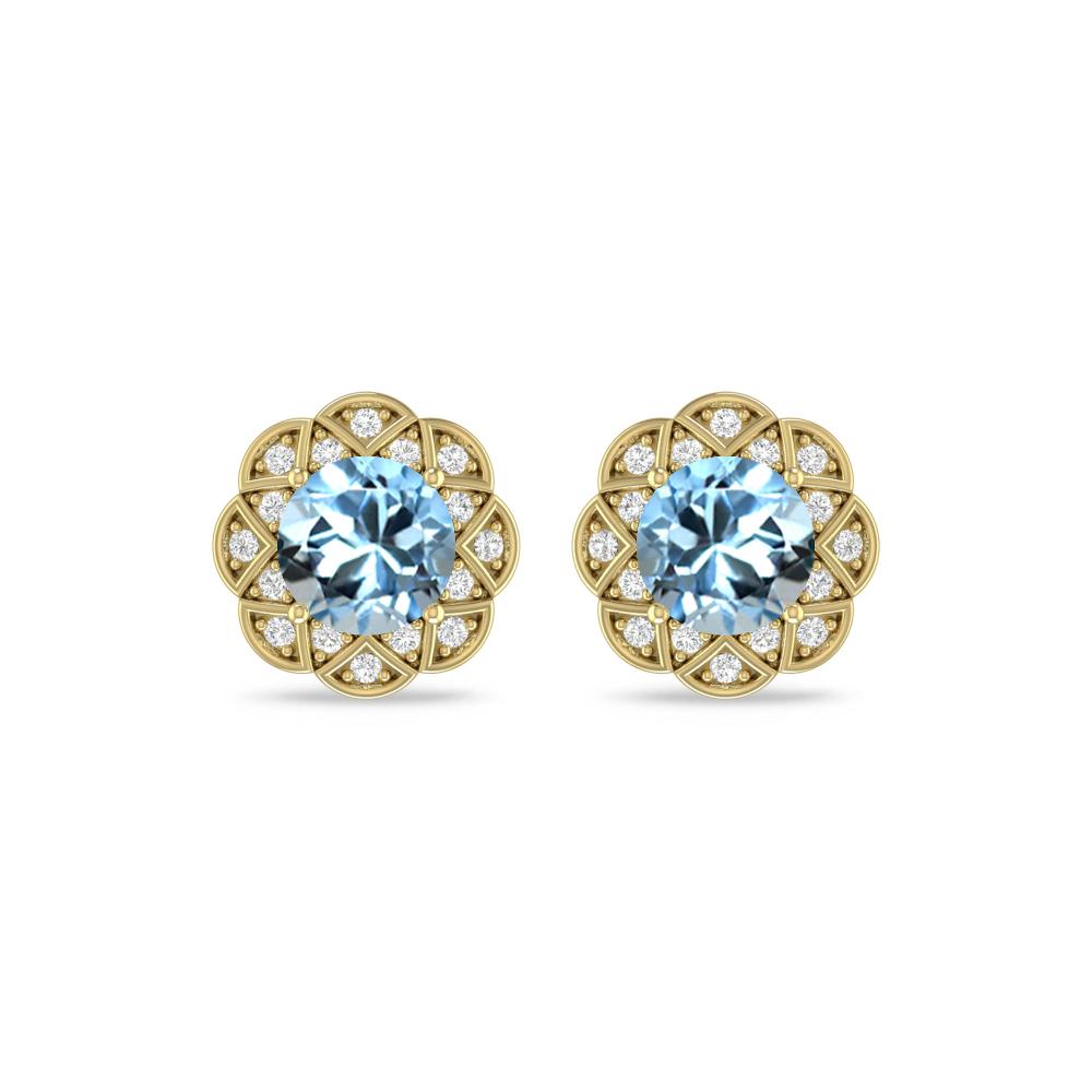 Yellow Gold - Aquamarine