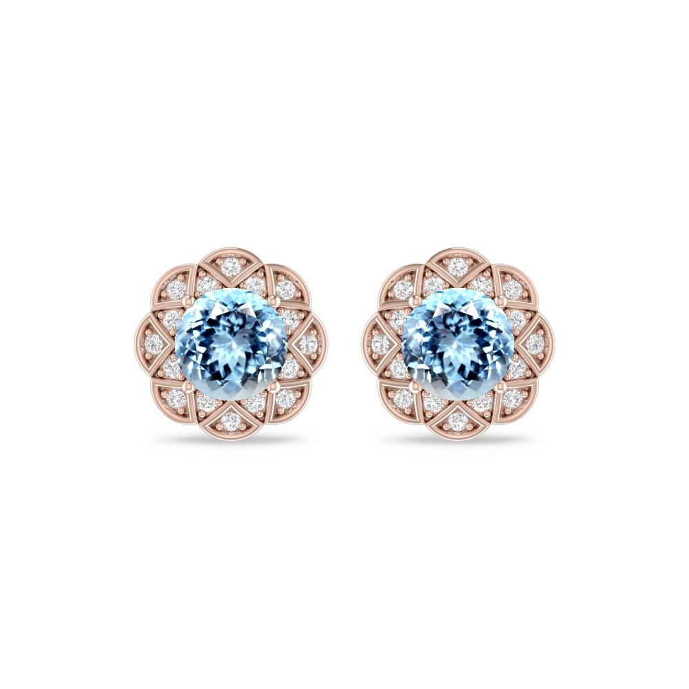 Rose Gold - Aquamarine