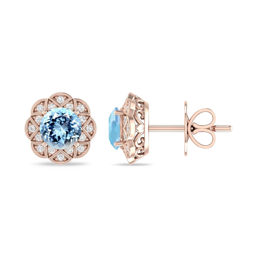 Rose Gold - Aquamarine