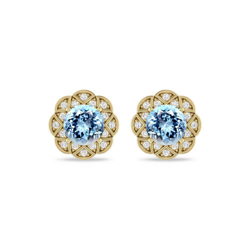 Yellow Gold - Aquamarine