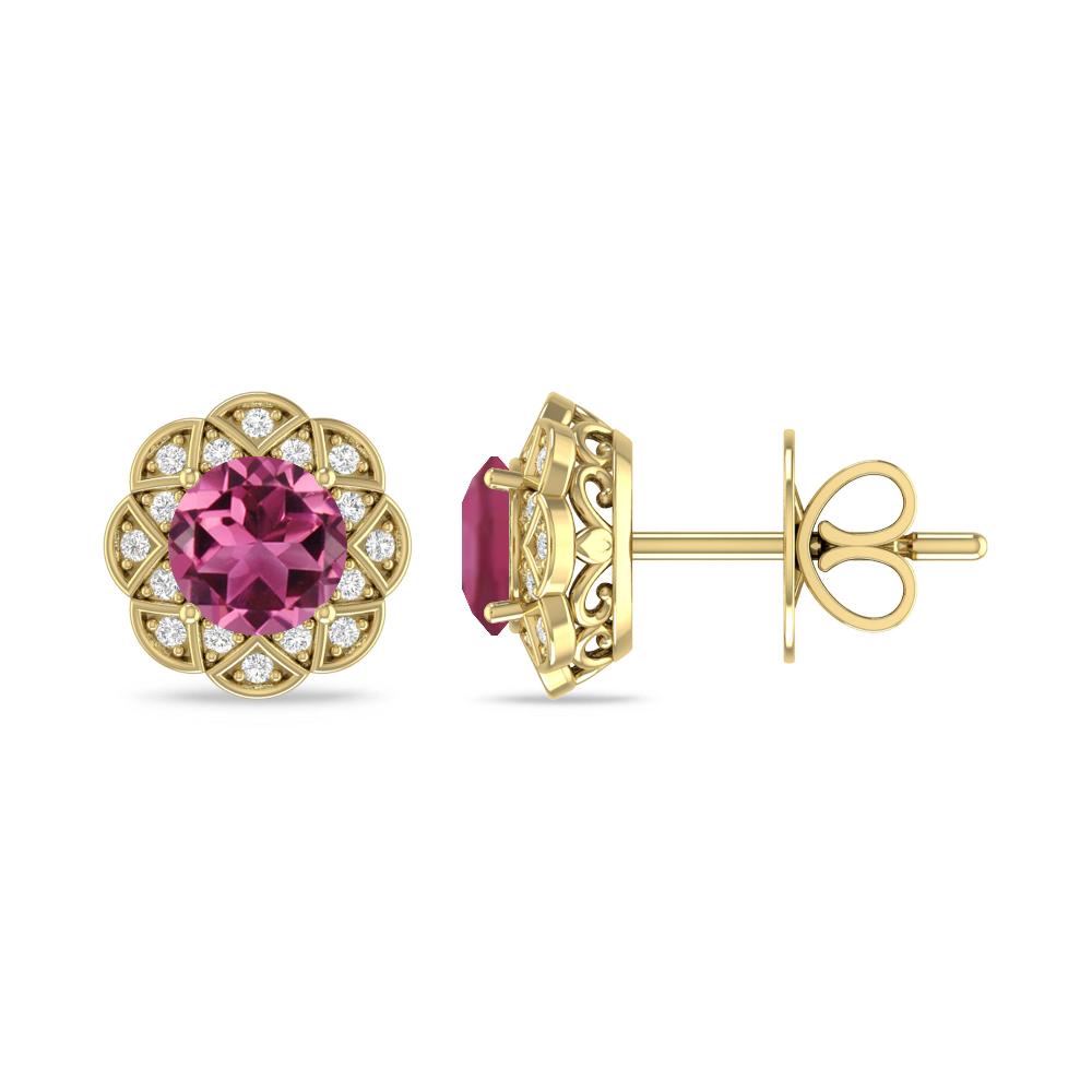 Yellow Gold - Pink Tourmaline
