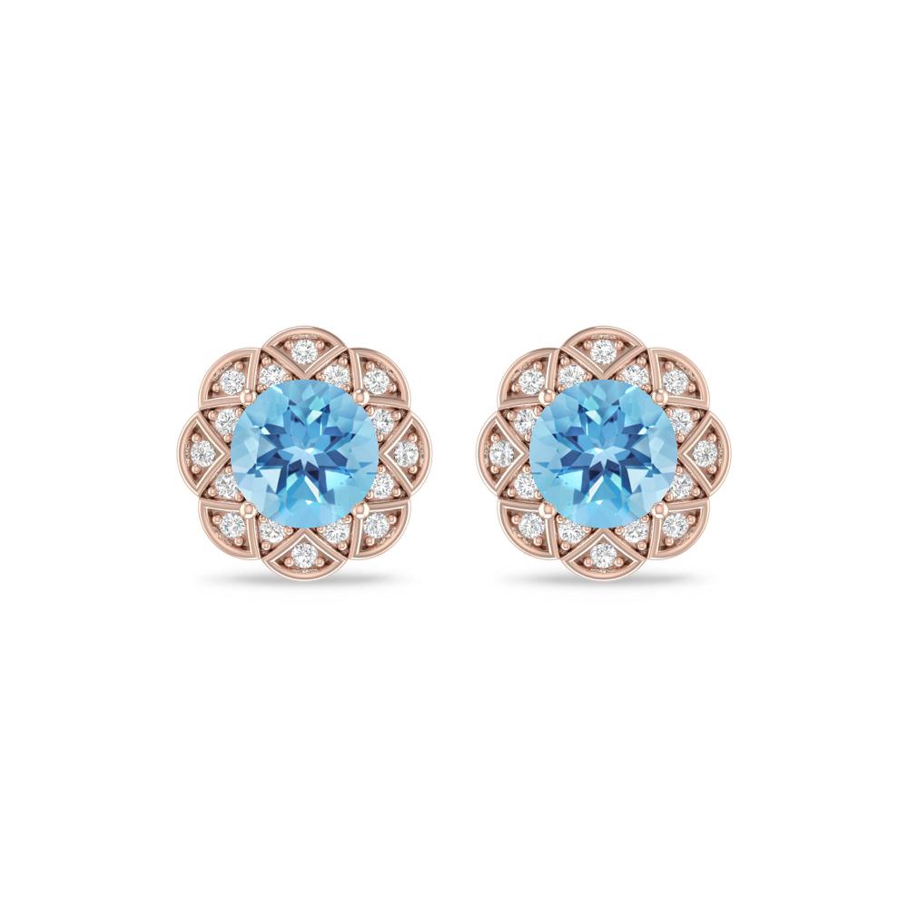 Rose Gold - Blue Topaz
