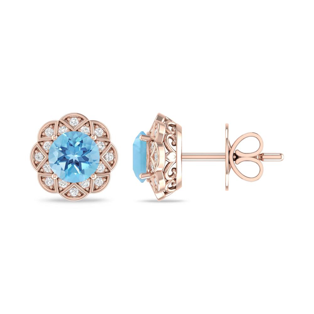 Rose Gold - Blue Topaz