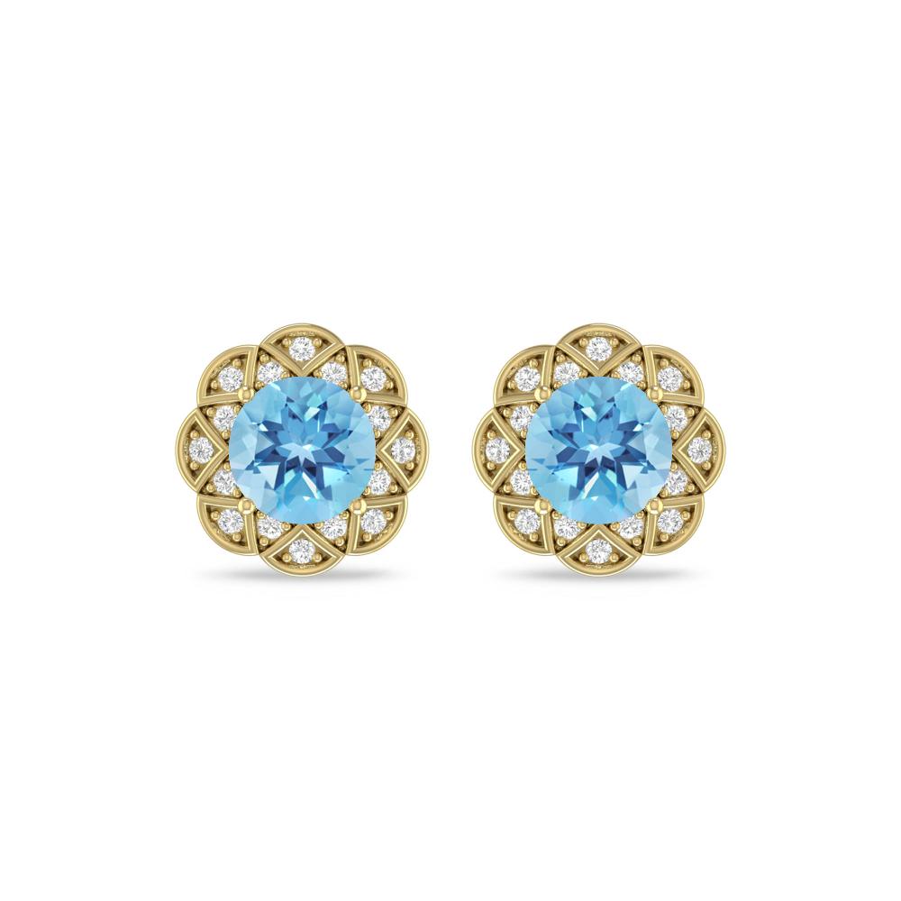 Yellow Gold - Blue Topaz