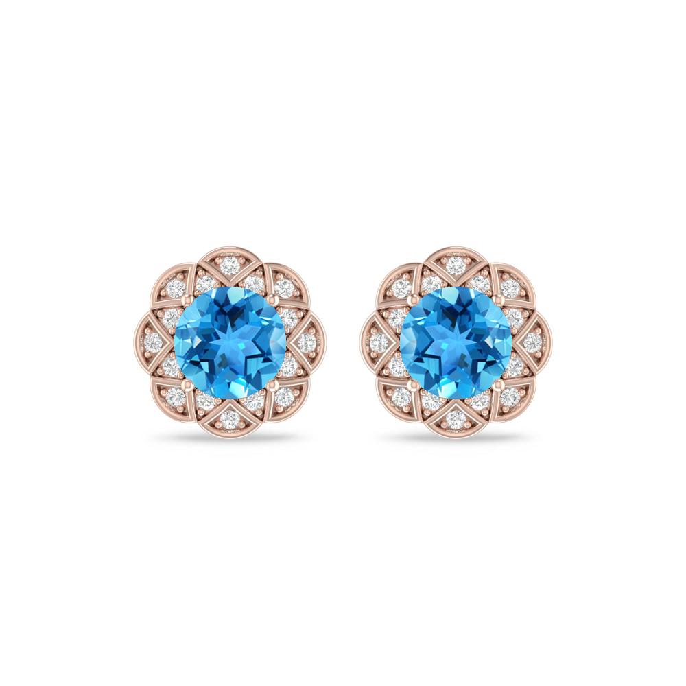 Rose Gold - Blue Topaz
