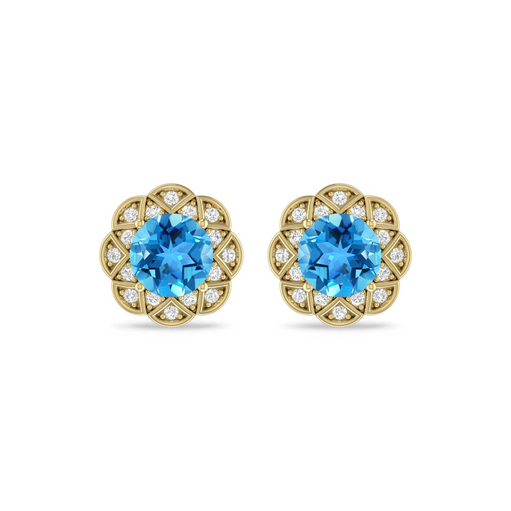 Yellow Gold - Blue Topaz