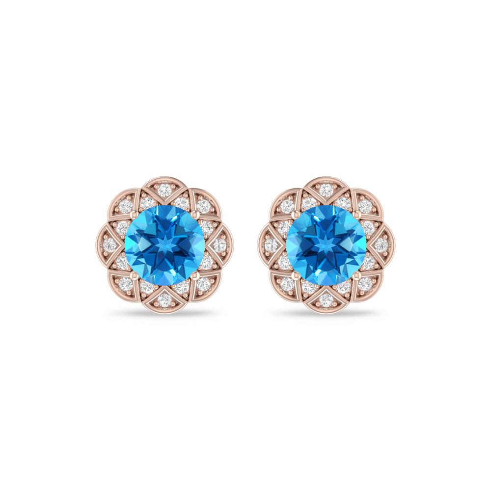 Rose Gold - Blue Topaz