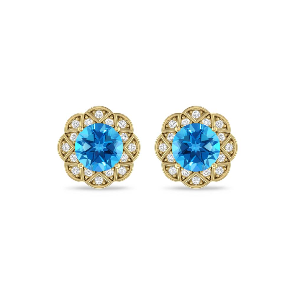 Yellow Gold - Blue Topaz