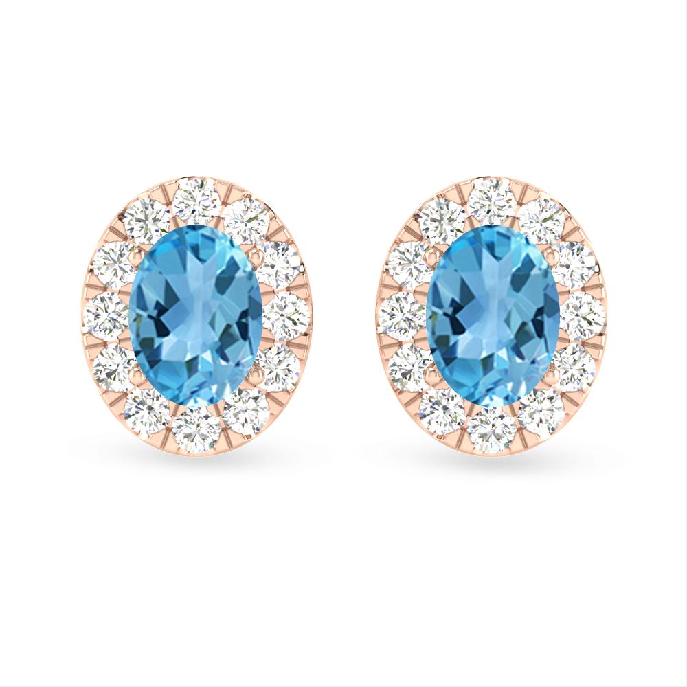 Rose Gold - Blue Topaz