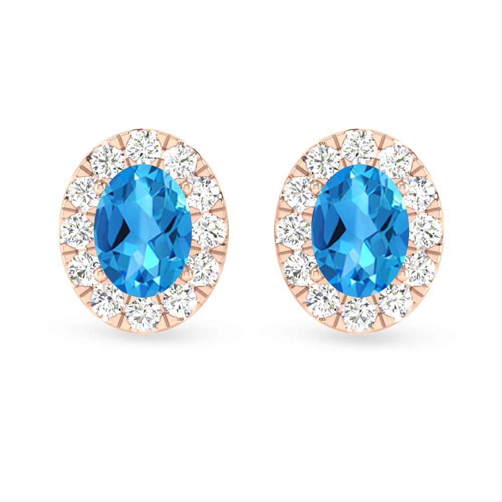 Rose Gold - Blue Topaz