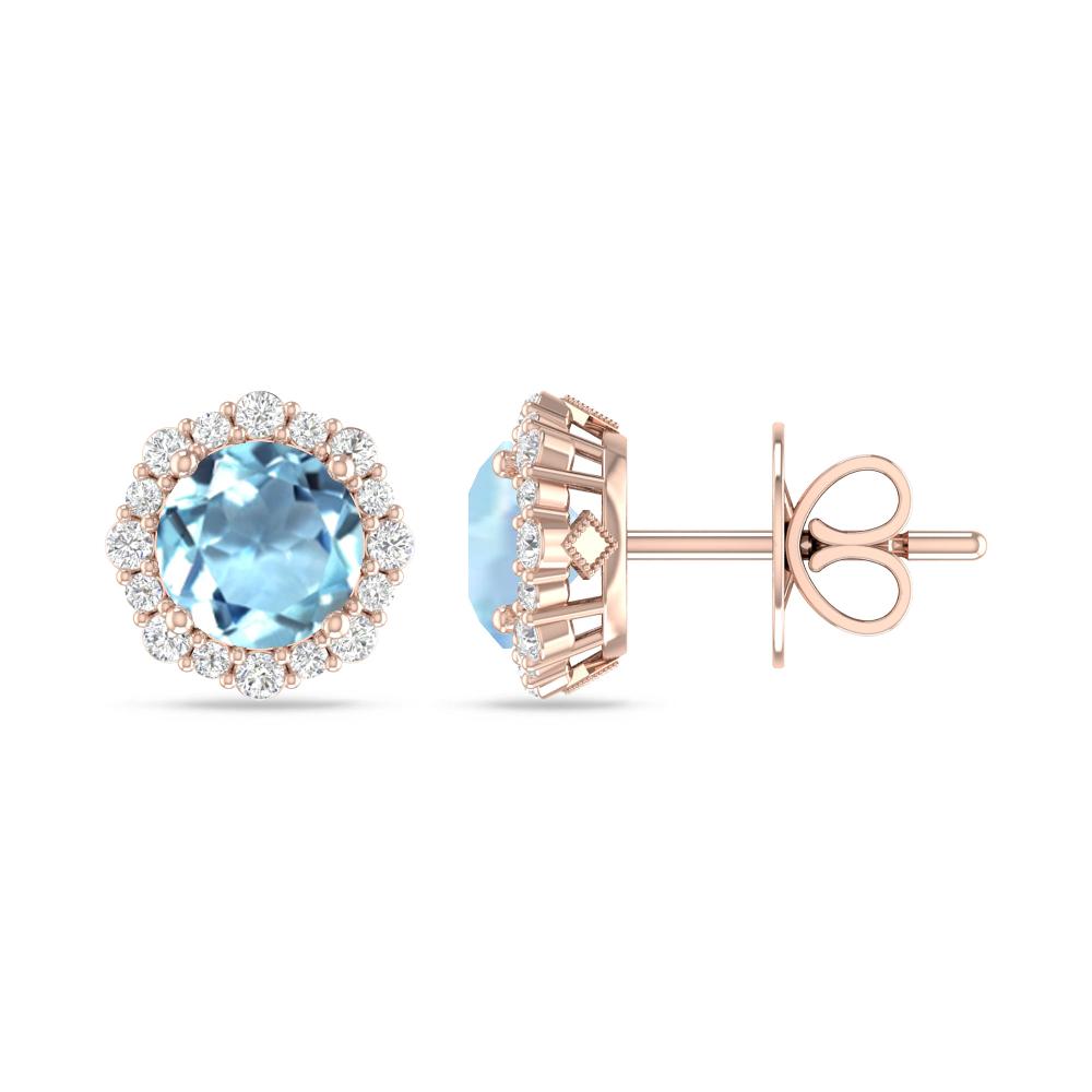 Rose Gold - Aquamarine