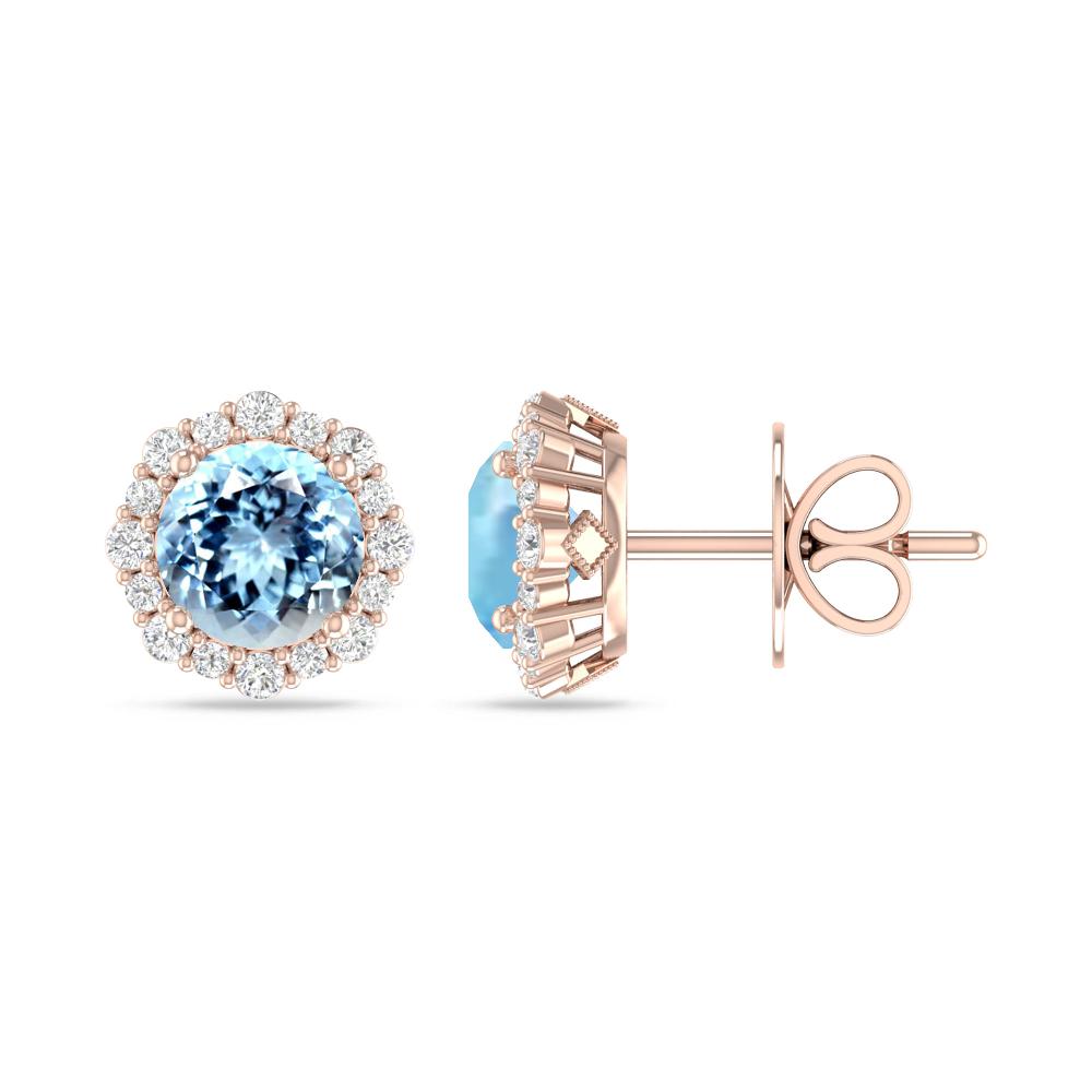 Rose Gold - Aquamarine