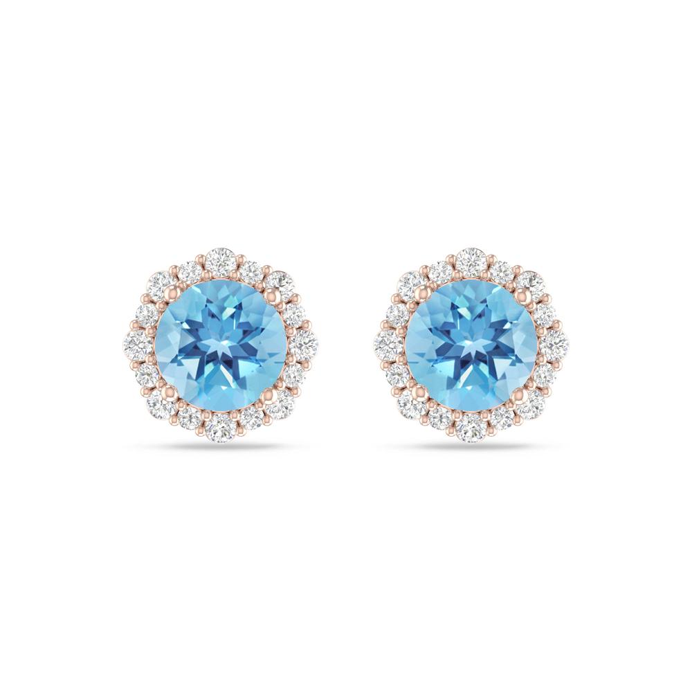 Rose Gold - Blue Topaz