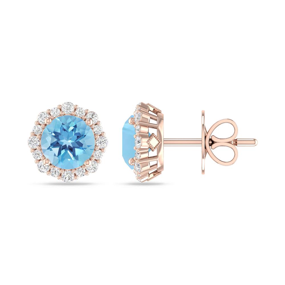 Rose Gold - Blue Topaz
