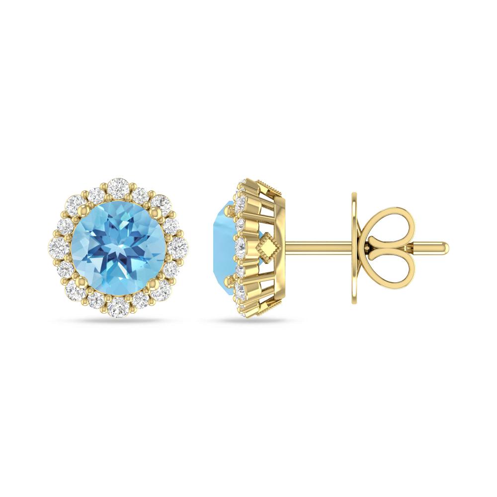 Yellow Gold - Blue Topaz