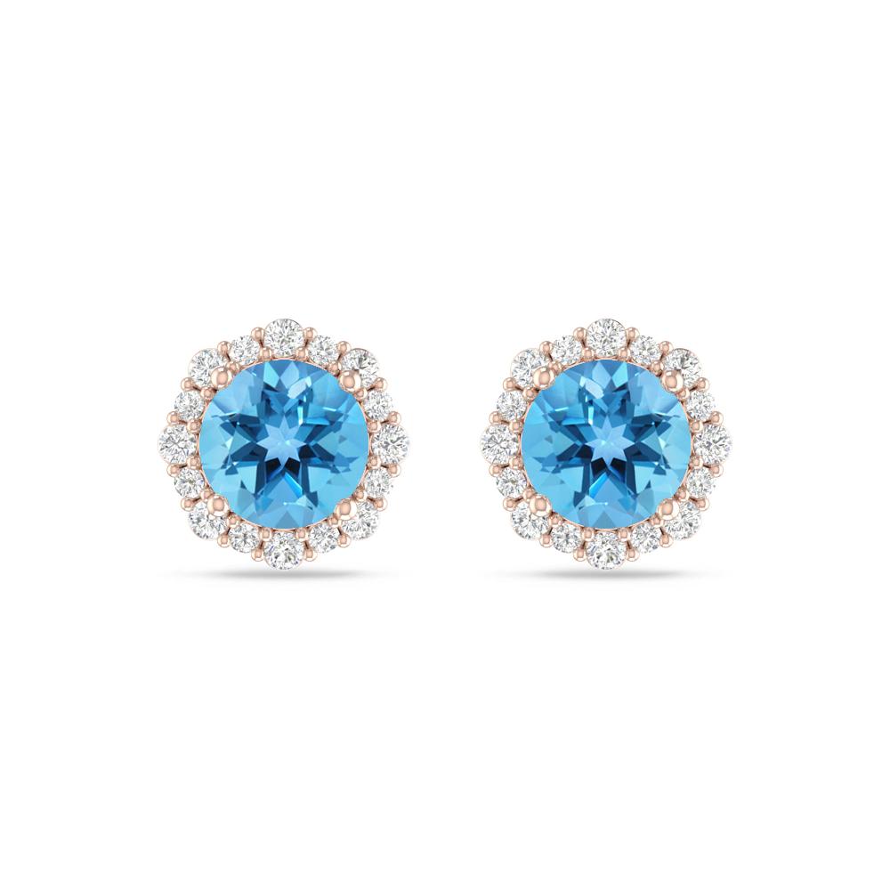 Rose Gold - Blue Topaz