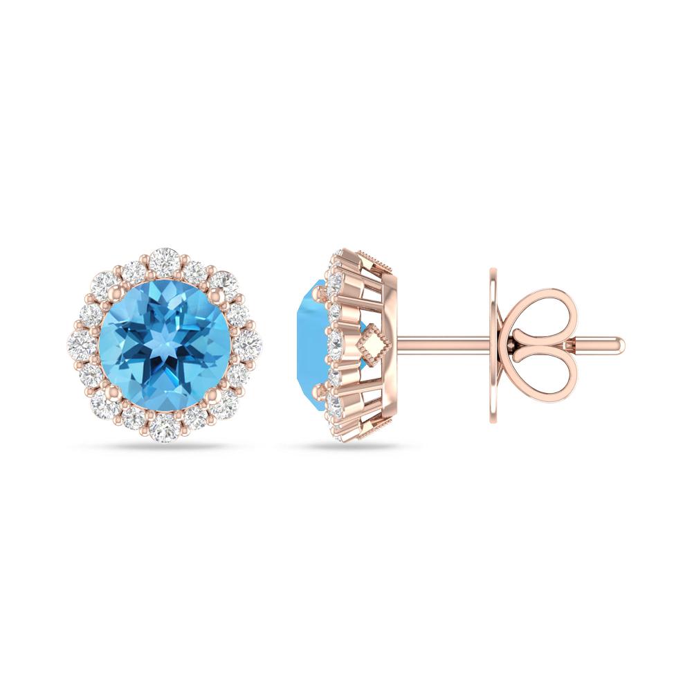 Rose Gold - Blue Topaz