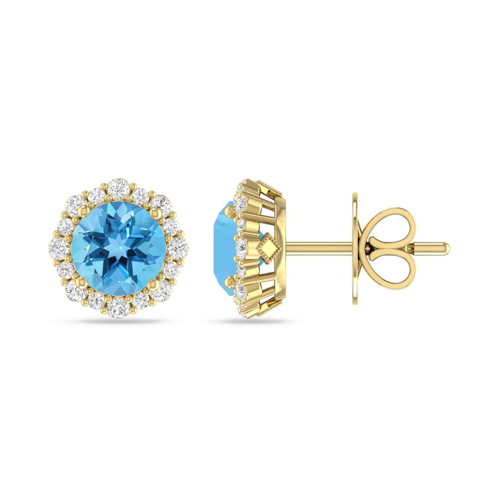 Yellow Gold - Blue Topaz