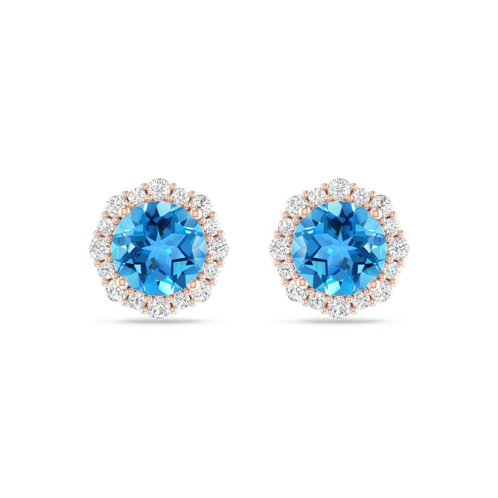 Rose Gold - Blue Topaz