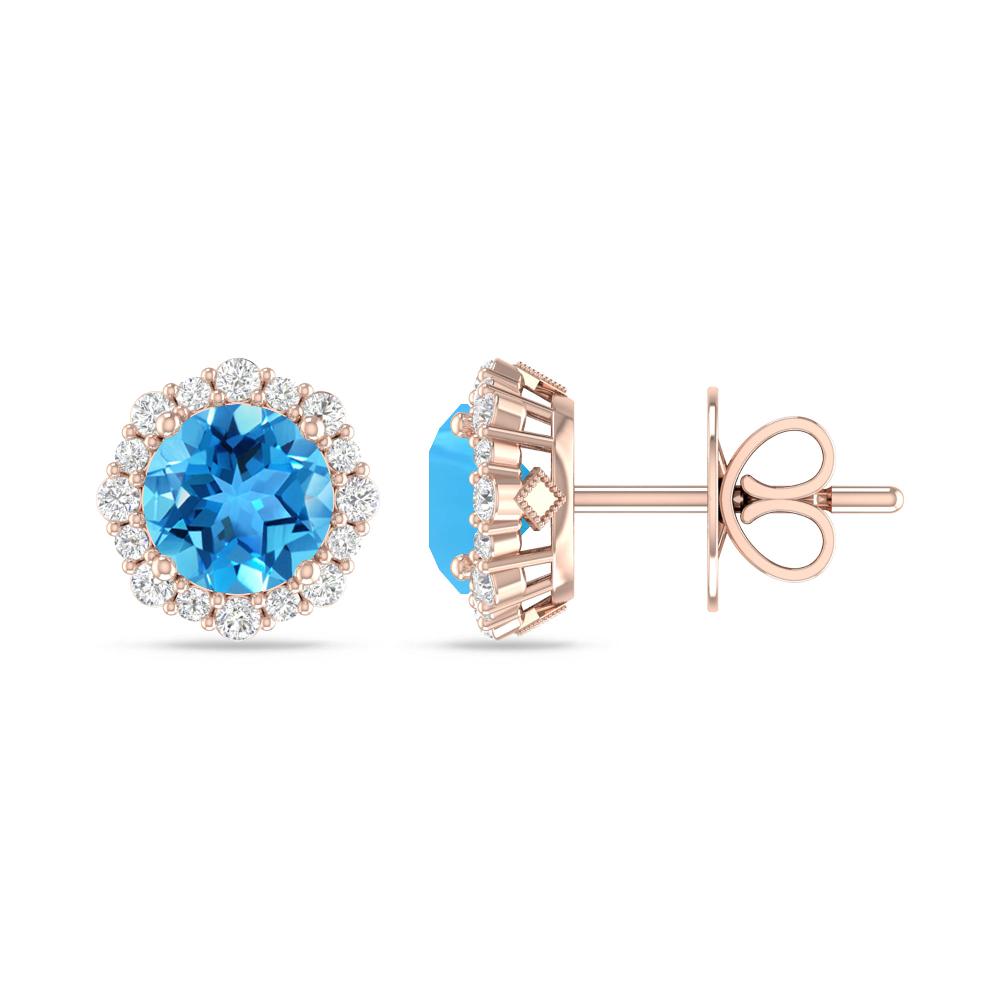 Rose Gold - Blue Topaz