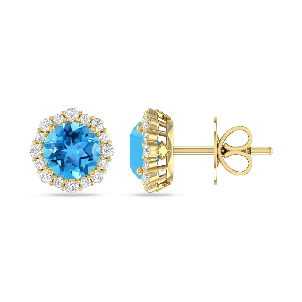 Yellow Gold - Blue Topaz