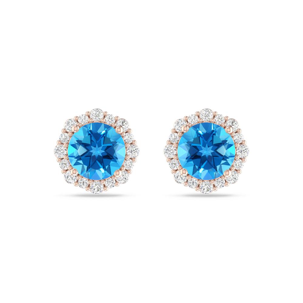 Rose Gold - Blue Topaz