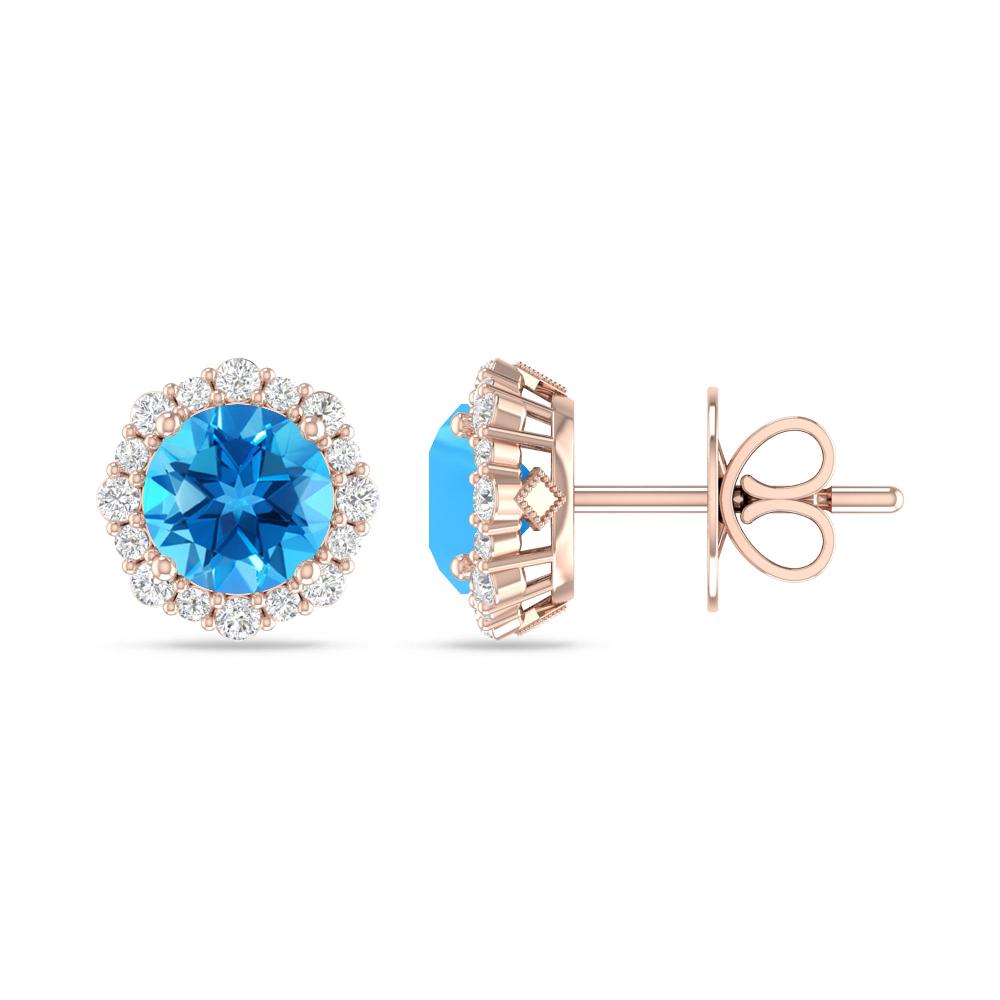 Rose Gold - Blue Topaz