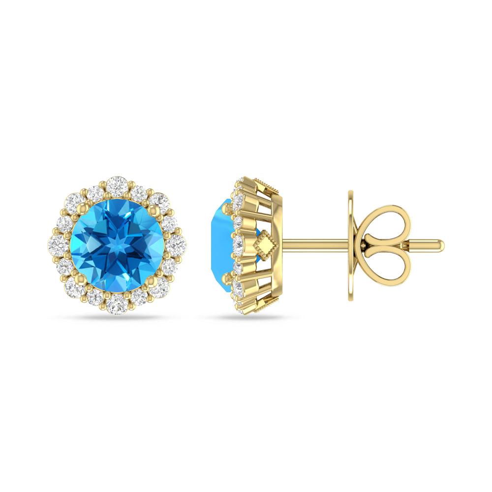 Yellow Gold - Blue Topaz