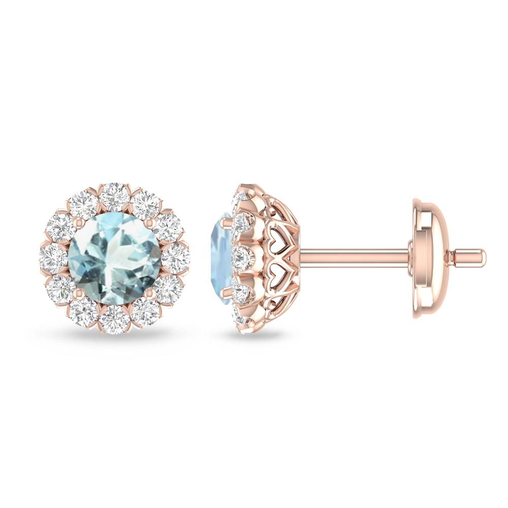 Rose Gold - Aquamarine
