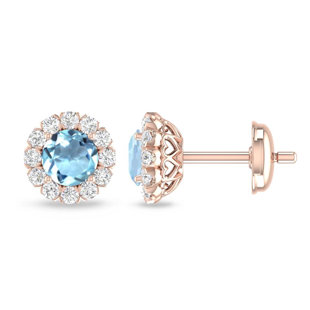 Rose Gold - Aquamarine