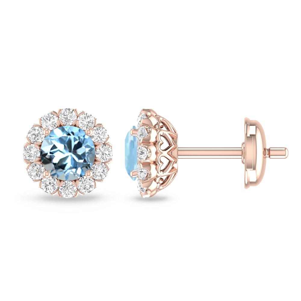 Rose Gold - Aquamarine